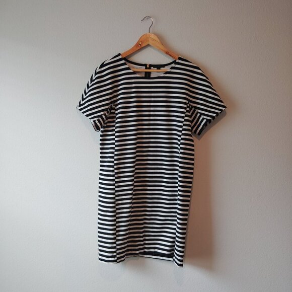 J. Crew Black and White Striped Mini Dress - Picture 2 of 6